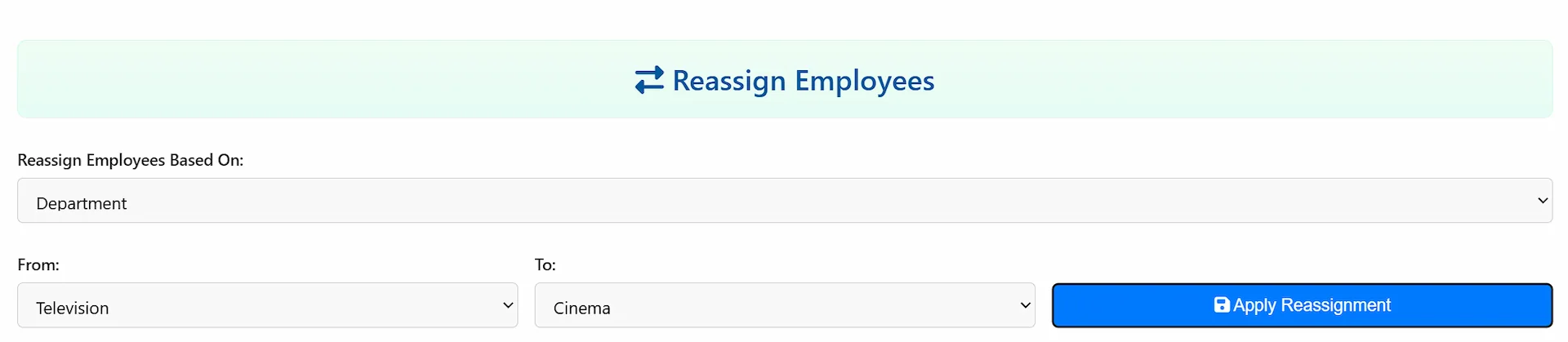 Re-assign employees modal